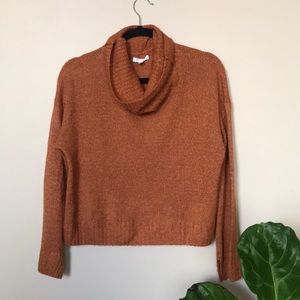 Crop Top Sweater Cowl Turtle Neck